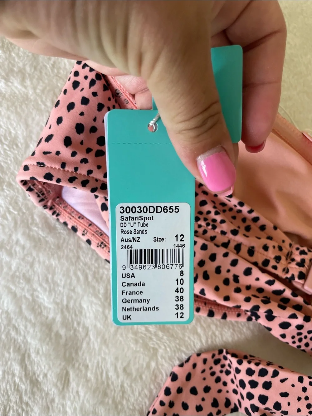 Seafolly Safari Spot in Rose Sands Bandeau Bikini Top